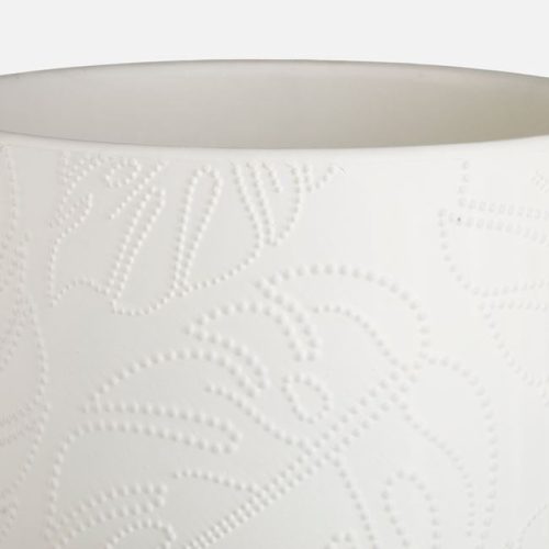 Fehér Dombornyomott Kerámia Kaspó17X15CM