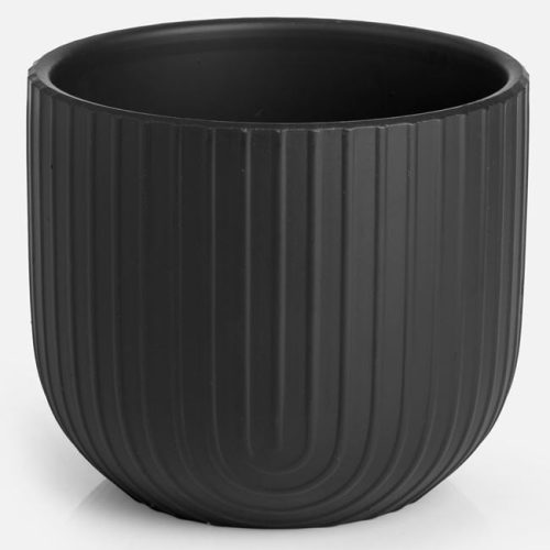 Fekete Kerámia Kaspó - 20x17 cm - 3,7L