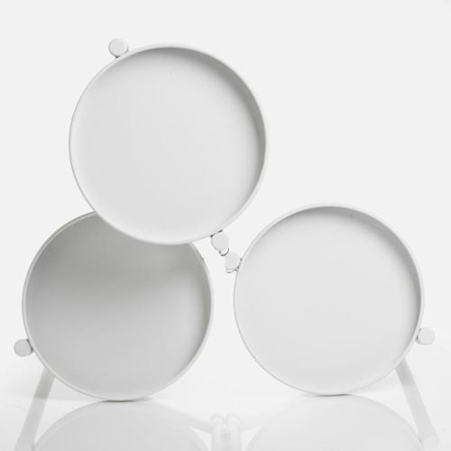 Fehér fém virágtartó állvány, 50x25x65 cm