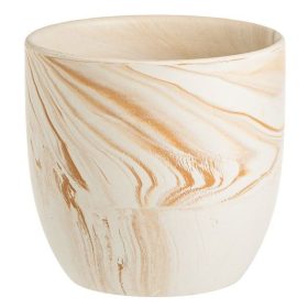 Karamell Kerámia Kaspó Mintával Ø14x13.5cm - 1.5L