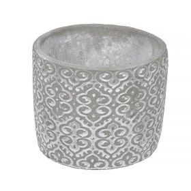 Szürke-Fehér Mintás Cement Kaspó Ø10,5x8,5cm - 0,5l