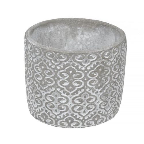 Szürke-Fehér Mintás Cement Kaspó Ø10,5x8,5cm - 0,5l