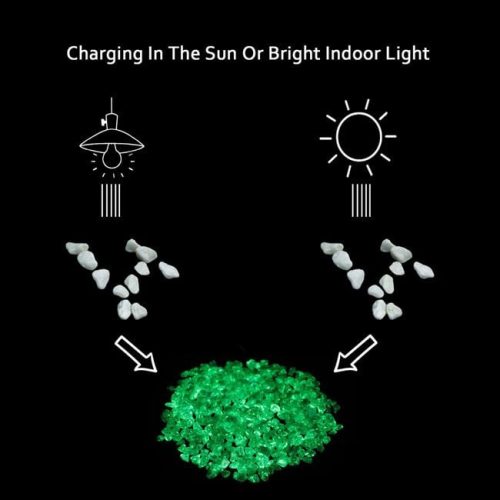 Sötétben világító fehér dekorhomok és kavics, 5-8 mm - 550g