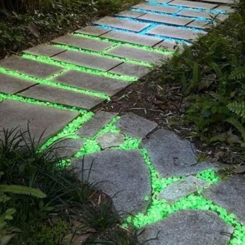 Sötétben világító fehér dekorhomok és kavics, 5-8 mm - 550g