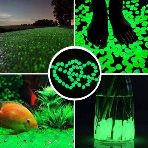 Sötétben világító fehér dekorhomok és kavics, 5-8 mm - 550g