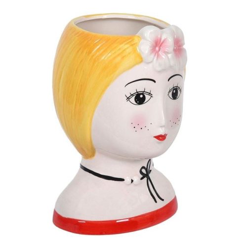 Szőke lány büszt váza és kaspó - 22 cm