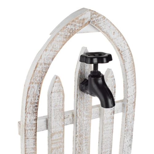 Antikolt Fehér Fa Virágtartó Dekoratív Csappal 22x15x42.5cm