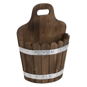   Dekoratív Fából Készült Virágtartó Vödör, 26x12x34 cm