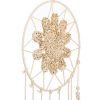Dekoratív Krém Színű Álomfogó – Virágos Díszítéssel és Fagyöngyökkel Ø30x70cm
