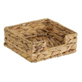   Szalvétatartó 'Straw' fém vázzal és font vízijácinttal, 18.5x18.5x7cm