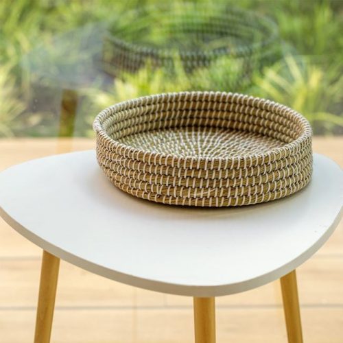 Kerek Fonott Szalmatálca Natúr Színben Ø32x7cm
