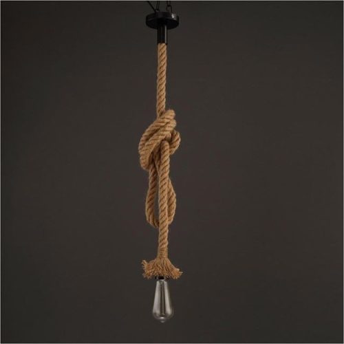 Természetes kenderkötél függőlámpa foglalattal, 1.5m