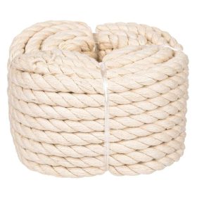 Többfunkciós fehér pamut kötél, 12m x 10mm