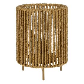   Asztali Lámpa Fonott Kötéllel, 10 LED-es Füzérrel, Ø12.5x17.5cm