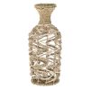 Dekoratív font szalmaváza, Ø14x35.5 cm