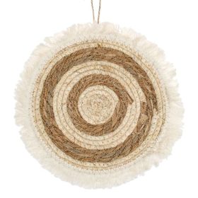 Kerek Ecru és Bézs Fali Dekoráció Rojtokkal 25cm