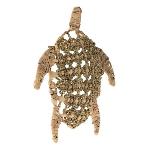 Teknősbéka fali dekoráció fonott mintával, 38x34 cm