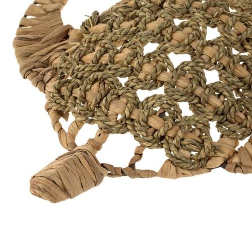 Teknősbéka fali dekoráció fonott mintával, 38x34 cm