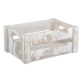 Dekoratív Fehér Koptatott Faláda, 25x17x11 cm