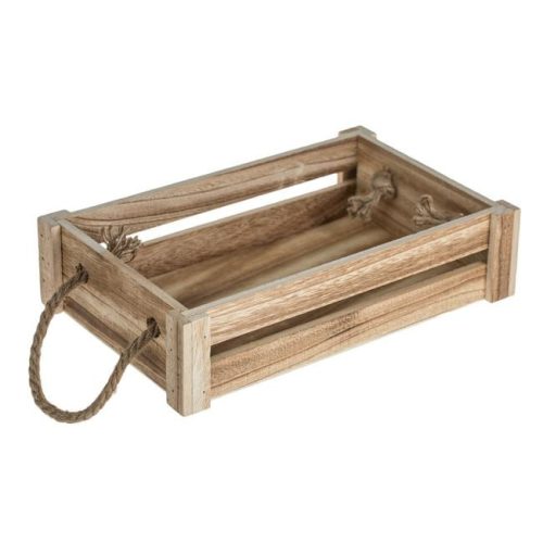 Natúr Fa Dekoratív Láda Kenderkötél Fogantyúval 31x20x7cm