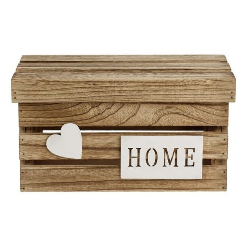 Home Szíves Natúr Fa Dekoláda Fedéllel 28x17x15cm