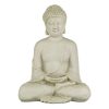 Etnikus Kerámia Buddha Kerti Figura, Ecru, 28 cm