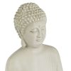 Etnikus Kerámia Buddha Kerti Figura, Ecru, 28 cm