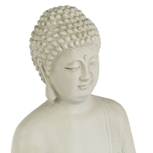 Etnikus Kerámia Buddha Kerti Figura, Ecru, 28 cm