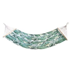 Ecru függőágy trópusi zöld levelekkel, 200x100 cm