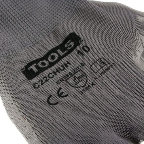 Szürke Poliuretán Kerti Munkavédelmi Kesztyű, 10-es méret