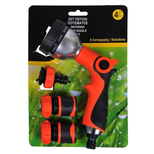 Kerti öntözőpisztoly készlet 3 tartozékkal és 8 funkcióval