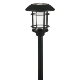 Fekete Műanyag Szolárlámpa Fehér LED-del 33cm