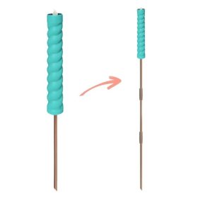   Napelemes Leszúrható Kerti Lámpa, Zöld Gyertya Leddel, Barna, 31 cm