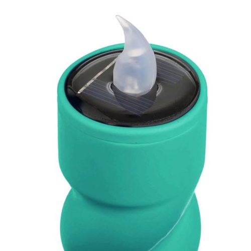 Napelemes Leszúrható Kerti Lámpa, Zöld Gyertya Leddel, Barna, 31 cm