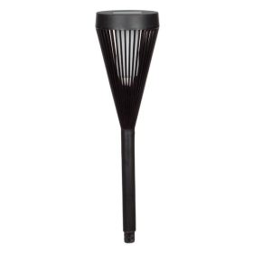   Napelemes LED Gyertya Lámpa Fekete Műanyagból, Lángeffektussal - 35.5cm