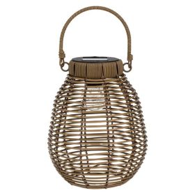 Bambusz Hatású Barna Szolár Lámpás Izzóval Ø18x24cm