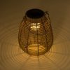 Bambusz Hatású Barna Szolár Lámpás Izzóval Ø18x24cm