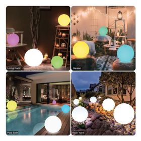   RGB Színváltós Napelemes Gömb Lámpa Távirányítóval, Ø25cm