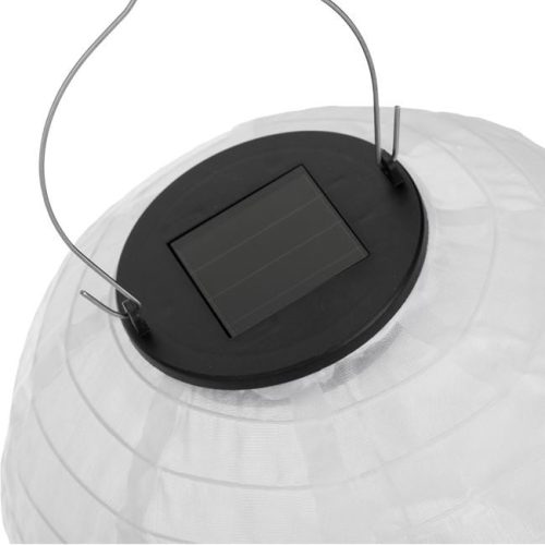 Szolár Textilgömb Lámpás, Fehér, Ø20cm