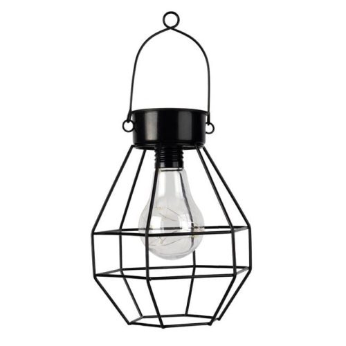 Geometrikus Szolár Lámpás LED Izzóval, 13x13x15 cm