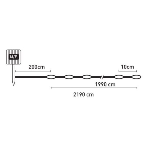 Napelemes Kültéri Fényfüzér 200 LED-del és Fényérzékelővel, 8 Funkció, 19.9m - Meleg Fehér