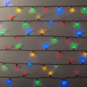   Színes Napelemes Fényfüzér 60 LED-es Virág Formájú 5.9m