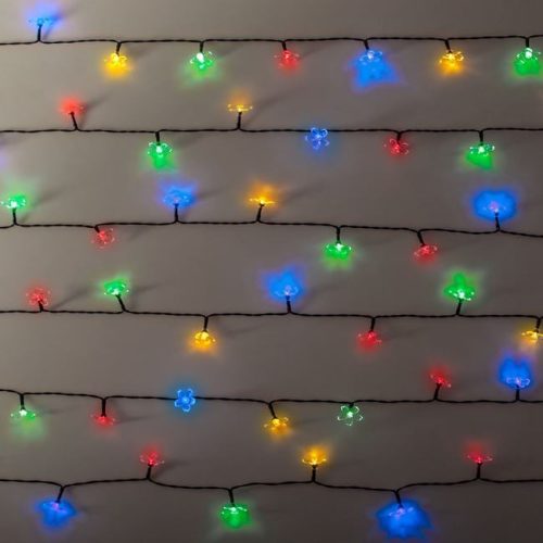 Színes Napelemes Fényfüzér 60 LED-es Virág Formájú 5.9m