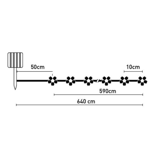 Színes Napelemes Fényfüzér 60 LED-es Virág Formájú 5.9m