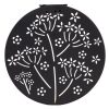 Fekete Fém Szolár Falidísz Virágmintával Ø25cm