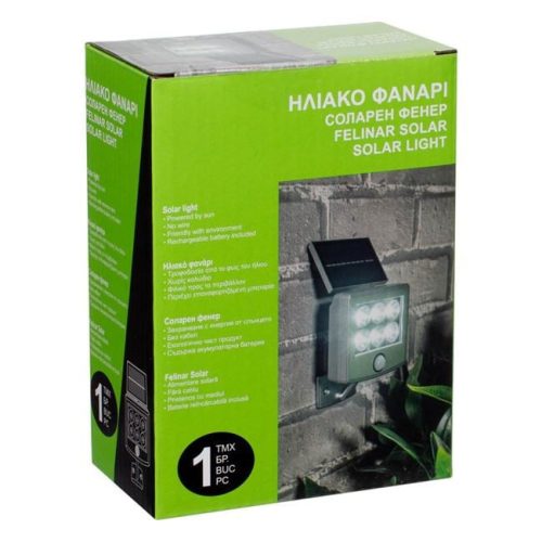 Napelemes Fali Lámpa Mozgásérzékelős LED-del