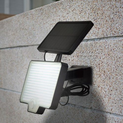 Kültéri Szolár LED Reflektor Mozgásérzékelővel, 500 Lm, 4 Funkció, 14x3x11,5 cm