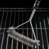 Háromszögletű Rozsdamentes Acél Grilltisztító Kefe, 30 cm