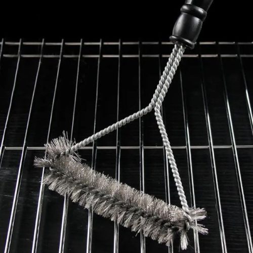 Háromszögletű Rozsdamentes Acél Grilltisztító Kefe, 30 cm
