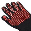 Fekete BBQ Kesztyű Piros Mintával - 2 db